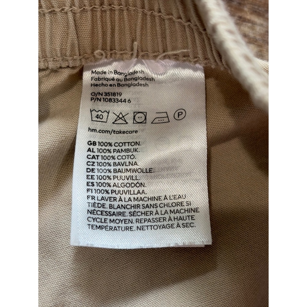 H&M Womens Utility Gorpcore Cargo Pants Beige Straight Leg Cotton 8 - Picture 5 of 5